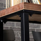 Mesa rectangular con altura de barra, mesa de pub tipo bistró con tapa de madera y base negra