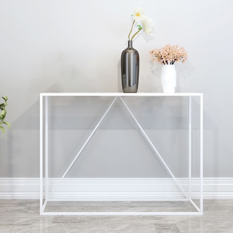 Contemporary Style Console Table Metal Rectangle Accent Table Clearhalo 'Console Tables' 'console_tables' 'Entry & Mudroom Furniture' 'furn' 'furn_console_tables' 'Furniture' 1200x1200_d4202da7-d4bb-4597-a8f3-50eac4712fd5