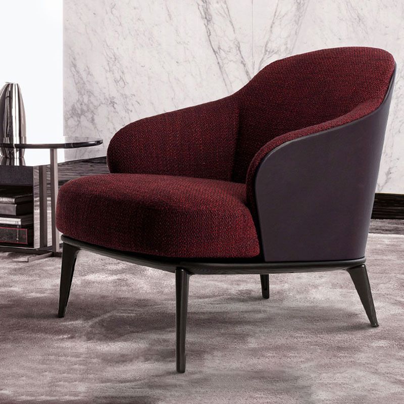 Mid-century Modern Accent Chair Solid Color Fixed Back Armchair Clearhalo 'Accent Chairs' 'accent_chairs' 'Chairs & Seating' 'furn' 'furn_accent_chairs' 'Furniture' 'Living Room Furniture' 1200x1200_d42093b9-ce8d-4312-8b79-1cb03bc28833