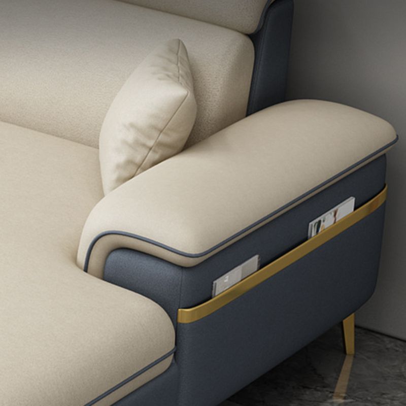 125.98" L Faux Leather Sectional Stain-Resistant Pillow Top Arm Sofa Clearhalo 'furn' 'furn_sectionals' 'Furniture' 'furniture_sectionals' 'Living Room Furniture' 'Sectionals' 1200x1200_d4209da3-d360-45bf-a681-d8b66f1e3f5b