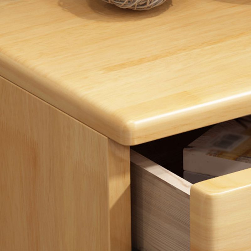 Comodino tradizionale in legno massiccio 23 "tavolino notturno con 3 cassetti