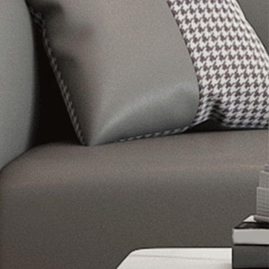 Faux Ledersofa Smoking Arm Fleckenfestes Sofa 25,59 "H für Wohnung