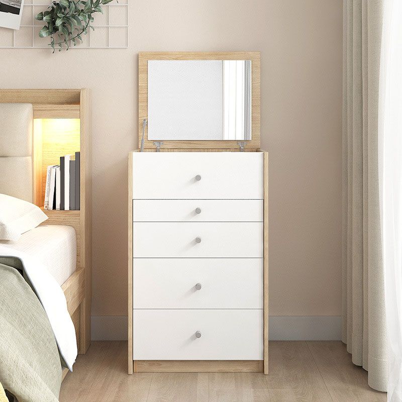 Vanity trucco con 5 cassetti di stoccaggio da 15,74 "largo cassettiera in legno