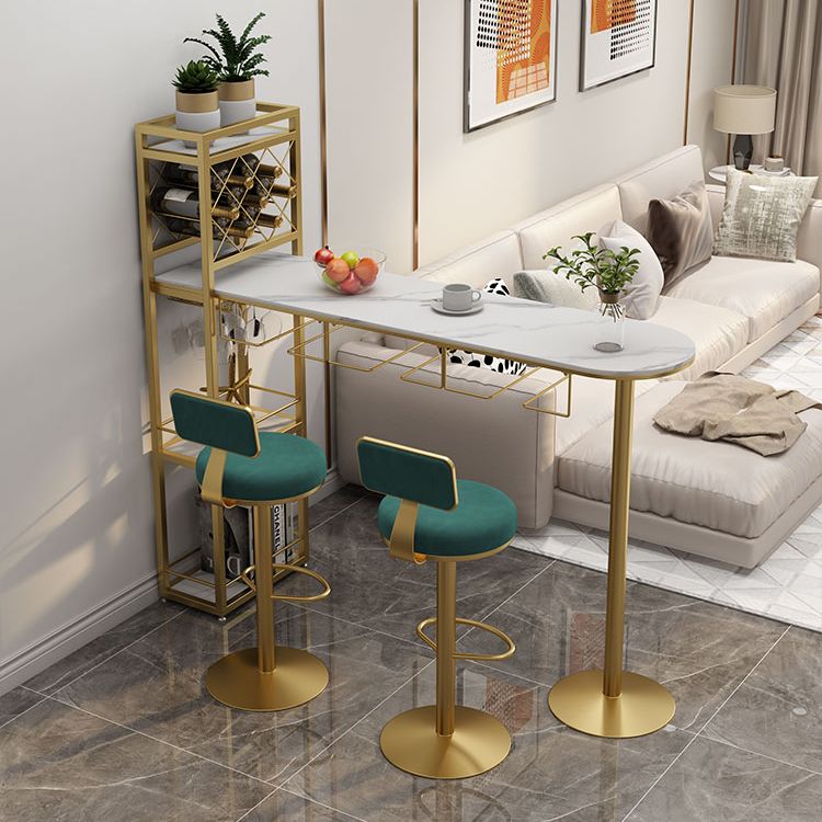 Modern Stone Storage Dining Table Double Pedestal Indoor Patio Bar Table Clearhalo 'Bar Furniture' 'Bar Tables' 'bar_tables' 'furn' 'furn_bar_tables' 'Furniture' 'furniture_bar_tables' 'Kitchen & Dining Furniture' 'kitchen&dining_furn' 'kitchen' 1200x1200_d42246fc-2c83-46c7-8fe3-22dd0cbe94a9