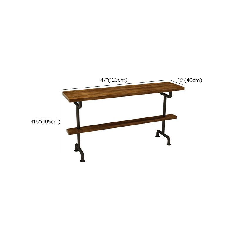 Industrial Wood Bar Table Trestle Base Dining Table for Kitchen Living Room Clearhalo 'Bar Furniture' 'Bar Tables' 'bar_tables' 'furn' 'furn_bar_tables' 'Furniture' 'Kitchen & Dining Furniture' 1200x1200_d424678d-cbbd-447f-bc43-f80266503168