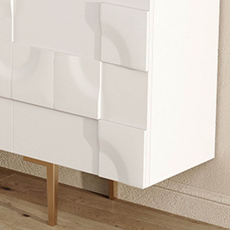 Tavolo da tavolo in legno ingegnerizzato glam con porte per sala da pranzo