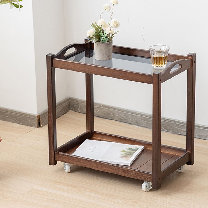 Modernistic Solid Wood with Shelf Rectangular Double Tier Side Table Clearhalo 'Coffee & Accent Tables' 'End & Side Tables' 'end_side_tables' 'furn' 'furn_end_side_tables' 'Furniture' 'Living Room Furniture' 1200x1200_d4266ead-c8c9-4956-92ef-3ed1ff241018