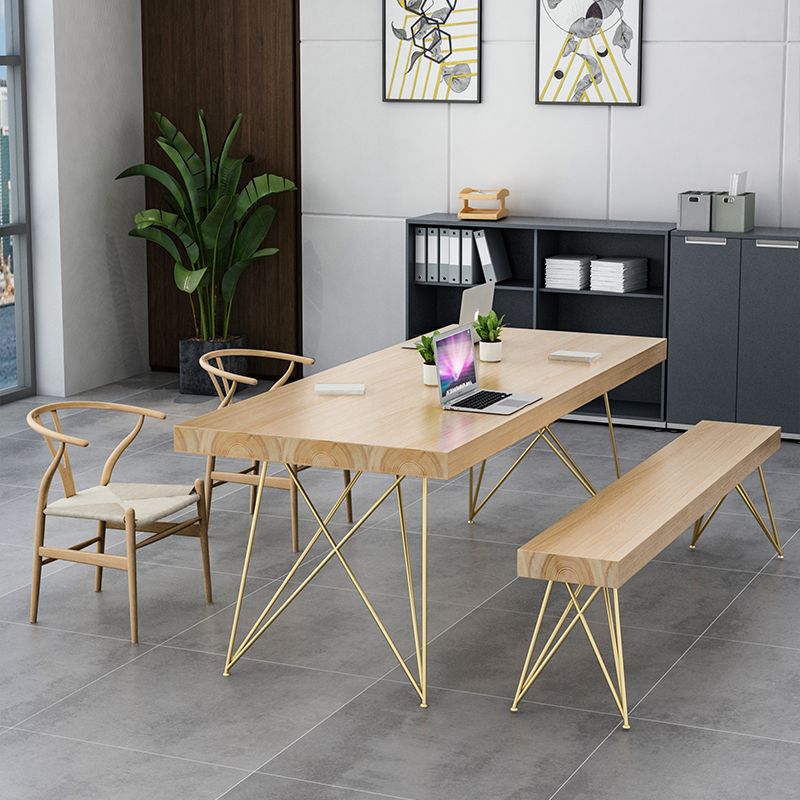 Tavolo da ufficio tavolo da scrittura di lusso in legno massiccio a forma di rettangolare