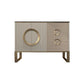 Sideboard in metallo a buffet in pietra in stile glam con 3 disegni