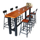 Industrial Solid Wood Counter Height Set 1/7/11 Pieces Indoor Footrest Counter Set