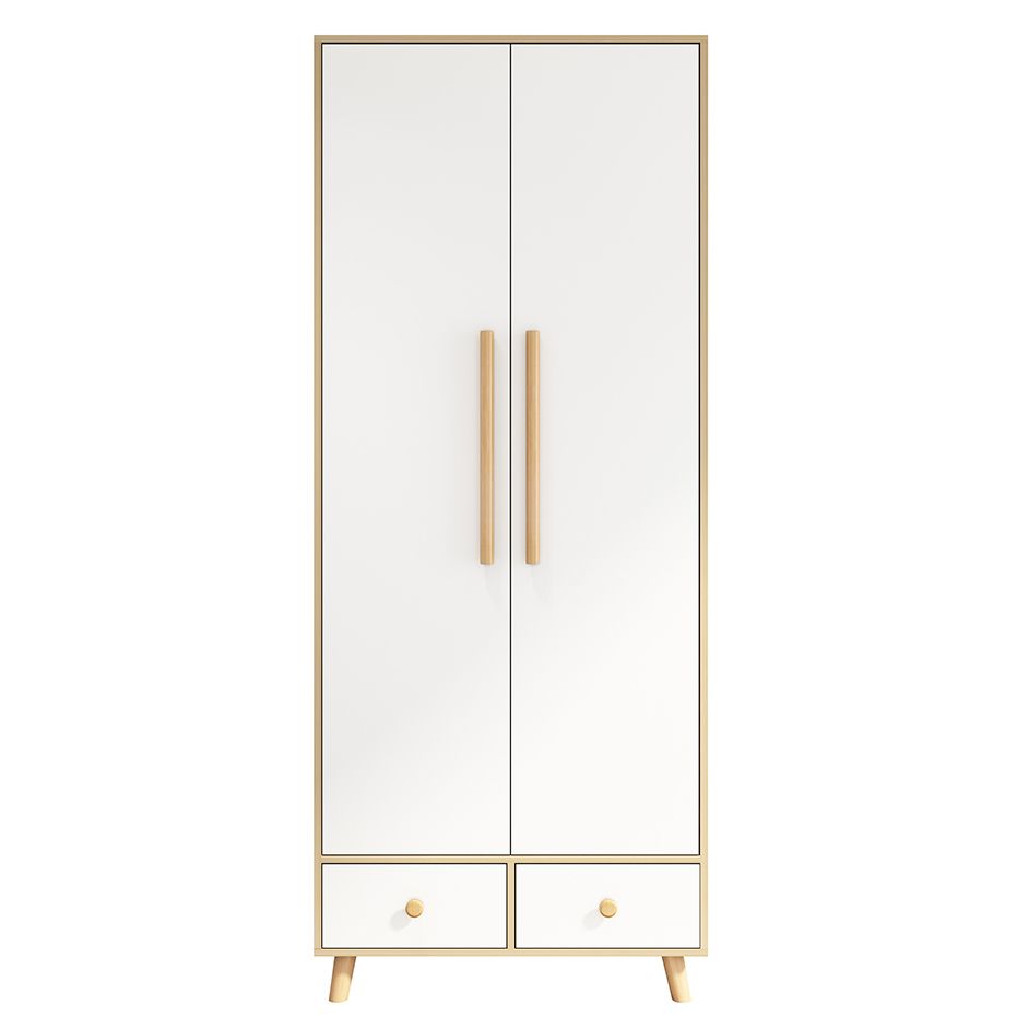 Armoire blanche moderne pour armoire en bois d'ingénierie à domicile avec portes à charnière