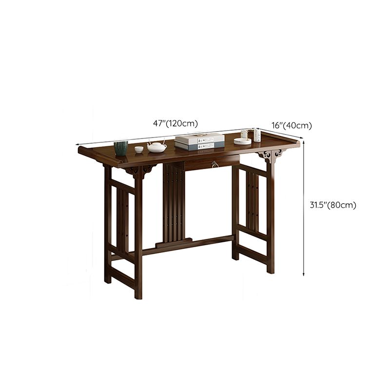 Mid-Century Modern Console Table Storage Solid Wood Console Sofa Table