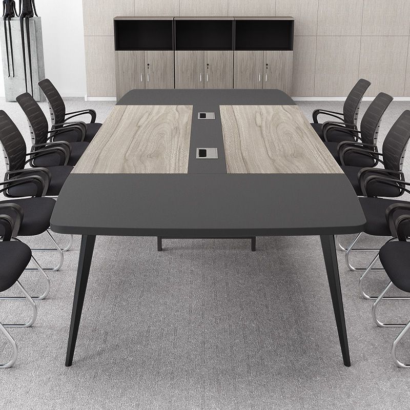 Scrivania industriale di scrittura di rettangolo in legno di gestione dei cavi da ufficio