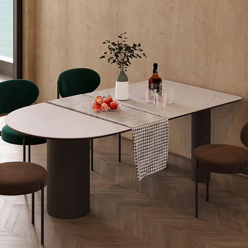 Metal Contemporary Free Form Dining Table Marble Top Table for Dining Room and Kitchen Clearhalo ' dining_table' 'Dining Tables & Seating' 'Dining Tables' 'furn' 'furn_dining_table' 'Furniture' 'furniture_dining_table' 'Kitchen & Dining Furniture' 'kitchen&dining_furn' 'kitchen' 'kitchen_dining_table' 1200x1200_d42b017a-5901-4163-b587-09ba0996e775