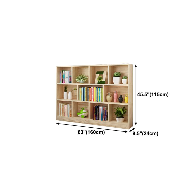 Natural Pine Wood Standard Bookshelf Modern Closed Back Bookcase for Classroom Clearhalo 'Bookcases' 'furn' 'furn_bookcases' 'Furniture' 'furniture_bookcases' 'Office Furniture' 1200x1200_d42d3af5-187d-4a37-991a-941d2553525a