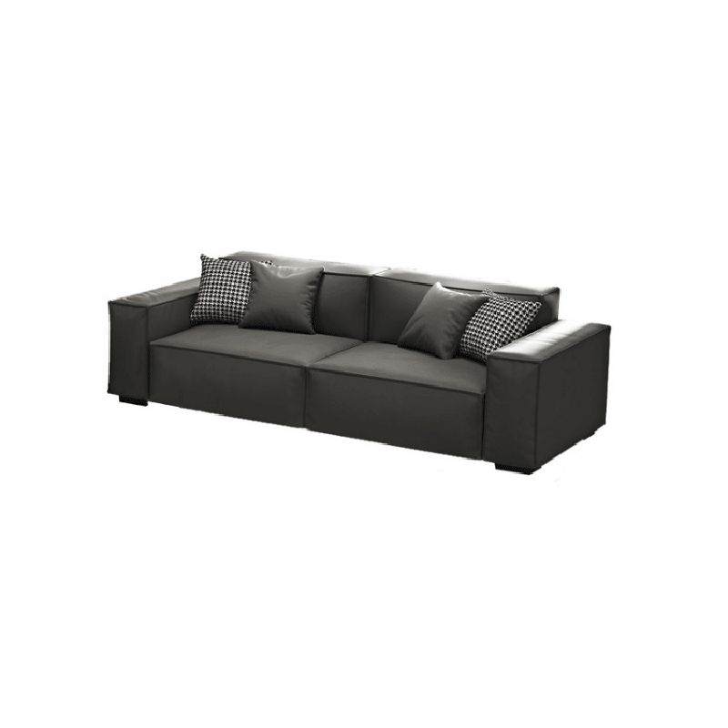 Contemporary Square Arm Standard Sofa Stain-Resistant Settee in Black Clearhalo 'furn' 'furn_sofas' 'Furniture' 'furniture_sofas' 'Living Room Furniture' 'Sofa' 'sofas' 1200x1200_d42d5240-5c3e-4403-8be0-0e4180c4ca26