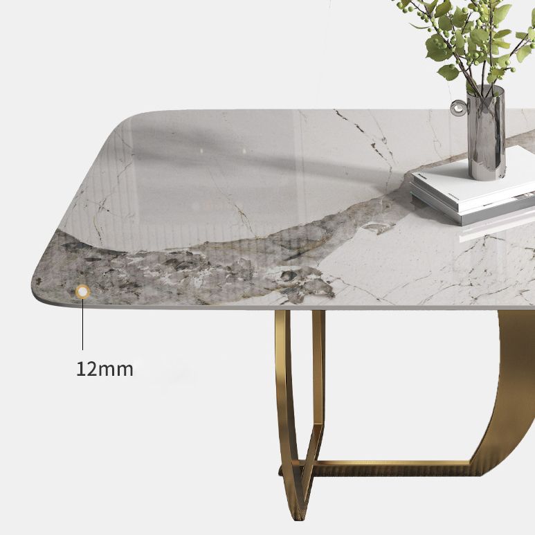 Designer Style Sintered Stone Top Dining Set Rectangle 1/2/5/7 Pieces Dining Table Set Clearhalo 'Dining Room Sets' 'Dining Tables & Seating' 'dining_room_set' 'furn' 'furn_dining_room_set' 'Furniture' 'furniture_dining_room_set' 'Kitchen & Dining Furniture' 1200x1200_d42dc352-2dd5-4101-99cb-e712f30005c0