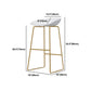 Modern 1/3 Pieces Bar Table Set Rectangle Stone Counter Table with High Stools for Kitchen