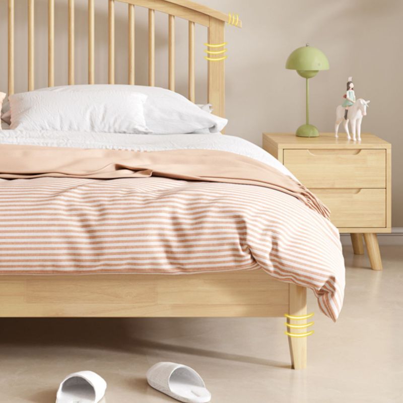 Scandinave Slat Bois massif avec matelas de tête de lit comprenait un lit de lattes arquées