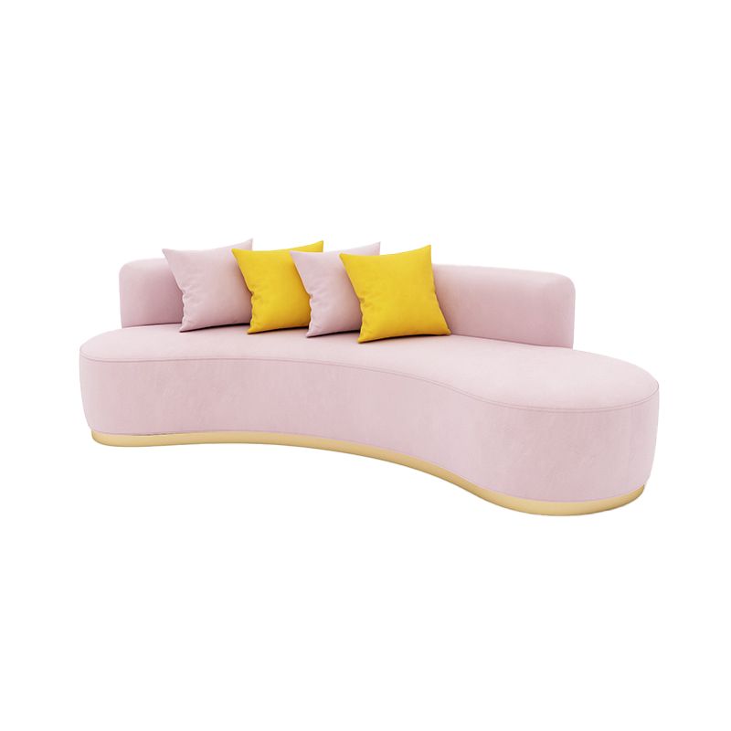 Velvet eigentijdse gebogen bank Standaard armloze bank voor woonkamer