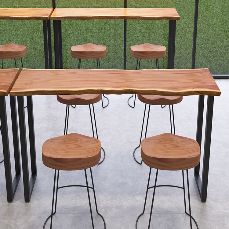 Industrial Solid Wood Bar/Dinette Table Indoor Natural Sled Cocktail Bar Table