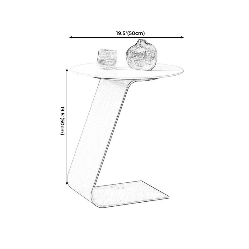 Modern Round Coffee Table Pedestal Slate Coffee Table in White Clearhalo 'Coffee & Accent Tables' 'Coffee Tables' 'coffee_tables' 'furn' 'furn_coffee_tables' 'Furniture' 'furniture_coffee_tables' 'Living Room Furniture' 1200x1200_d430a2cd-a49b-49e8-b05e-c0bede03dcdd