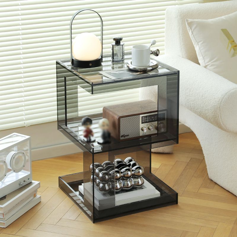 Modern Block Accent Side Table with Storage Square Living Room Corner Table Clearhalo 'Coffee & Accent Tables' 'End & Side Tables' 'end_side_tables' 'furn' 'furn_end_side_tables' 'Furniture' 'Living Room Furniture' 1200x1200_d4310d9d-20e7-4692-a53b-e9ca6da9731f