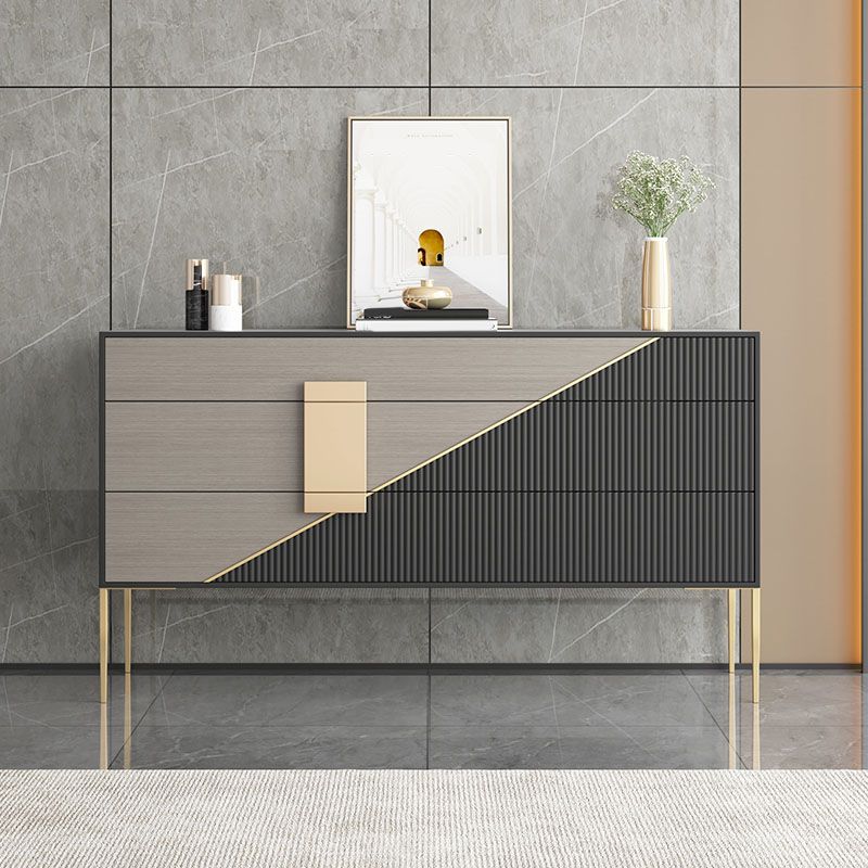 Polished Finish Faux Wood Sideboard Glam Indoor Dining Buffet with Drawers Clearhalo 'buffet_sideboard' 'Buffets & Sideboards' 'furn' 'furn_buffet_sideboard' 'Furniture' 'Kitchen & Dining Furniture' 1200x1200_d43241c6-f1ff-462f-ab6e-21eeffee6032