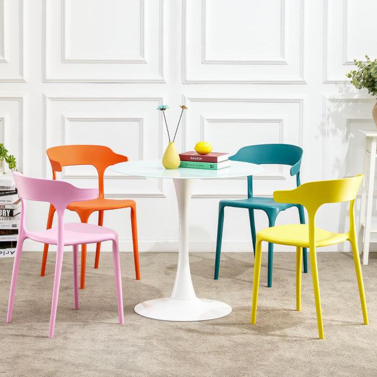 Contemporary Restaurant Open Back Arm Chair Matte Finish Plastic Dining Chair Clearhalo ' kitchen&dining_furn' 'Dining Chairs' 'Dining Tables & Seating' 'dining_chair' 'furn' 'furn_dining_chair' 'Furniture' 'furniture_dining_chair' 'Kitchen & Dining Furniture' 'kitchen' 1200x1200_d432f7bc-bb62-41a1-9f3b-e9494dcb511a