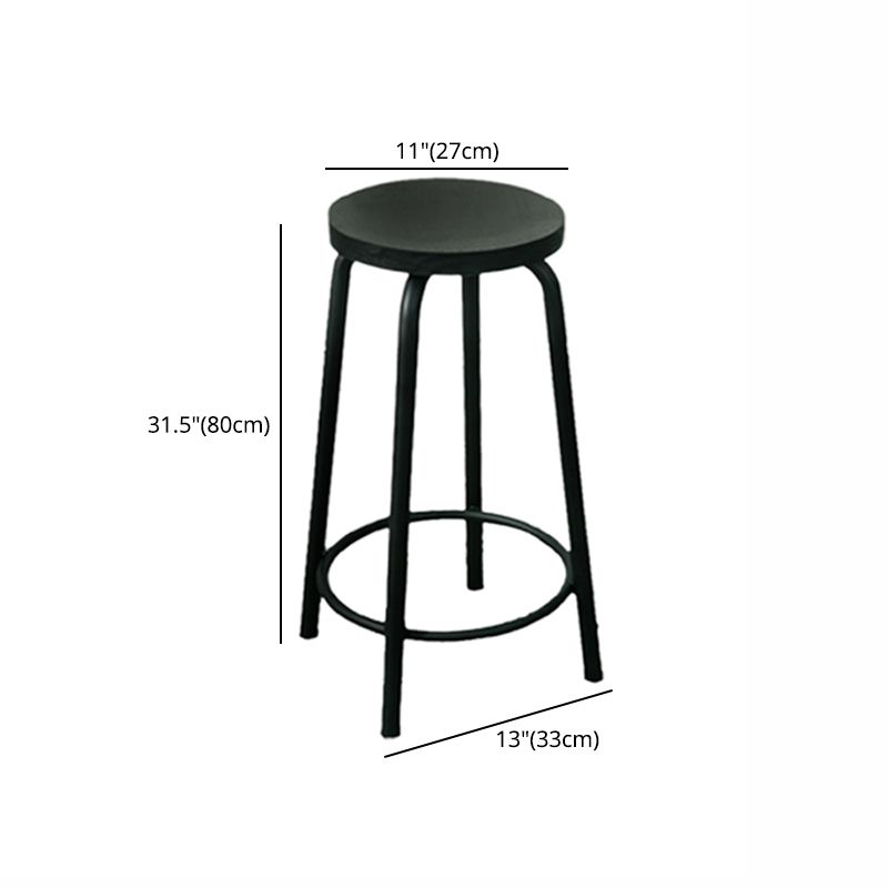 Modern Style Iron Bar Stool with Footrest Coffee Shop Casual Round Bar Stool Clearhalo 'Bar Furniture' 'Bar Stools' 'bar_stools' 'furn' 'furn_bar_stools' 'furniture_bar_stools' 'Kitchen & Dining Furniture' 'kitchen&dining_furn' 'kitchen' 'kitchen_furn' Furniture' 1200x1200_d4333162-6078-489f-a5fa-0adbb6c91718