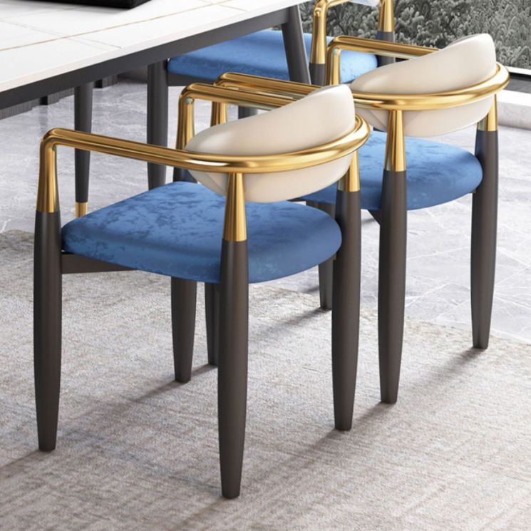 Contemporary Upholstered Home Arm Chair Matte Finish Open Back Dining Chair Clearhalo ' kitchen&dining_furn' 'Dining Chairs' 'Dining Tables & Seating' 'dining_chair' 'furn' 'furn_dining_chair' 'Furniture' 'furniture_dining_chair' 'Kitchen & Dining Furniture' 'kitchen' 1200x1200_d4337107-e084-4d59-92d0-7f500203e6c5