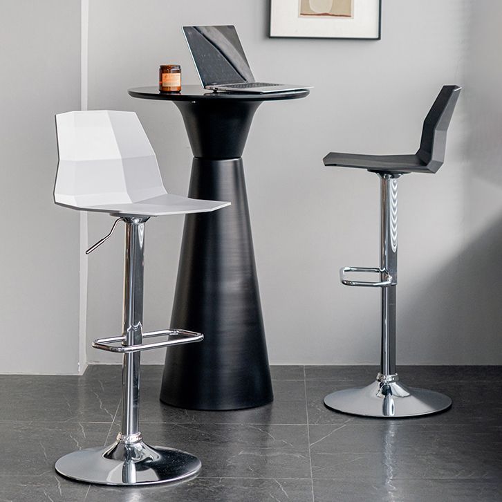 Industrial Backrest Armless Counter Stool Adjustable Iron Stool with Plastic Cushion