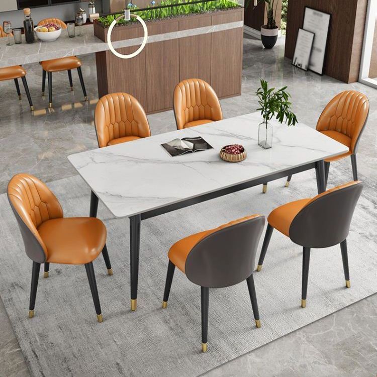 Modern Style Sintered Stone Dining Table Set 1/3/5/7 Pieces Dining Set for Home Clearhalo 'Dining Room Sets' 'Dining Tables & Seating' 'dining_room_set' 'furn' 'furn_dining_room_set' 'Furniture' 'furniture_dining_room_set' 'Kitchen & Dining Furniture' 1200x1200_d4361daa-22a3-4310-826e-db4a2d148ab3