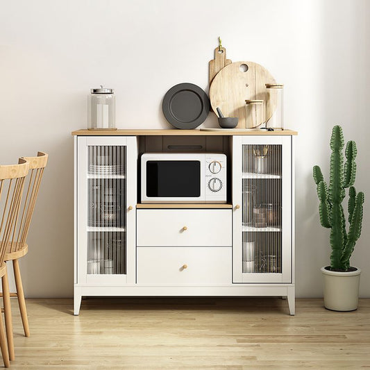 Stegno a buffet in legno in stile contemporaneo con mobile e cassetti
