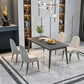 Minimalist Design 1/2/5/7 Rectangular Dining Room Table with Upholstered Chairs Clearhalo 'Dining Room Sets' 'Dining Tables & Seating' 'dining_room_set' 'furn' 'furn_dining_room_set' 'Furniture' 'furniture_dining_room_set' 'Kitchen & Dining Furniture' 'kitchen&dining_furn' 'kitchen' 1200x1200_d43695d7-6db6-4417-b482-be4fda876118