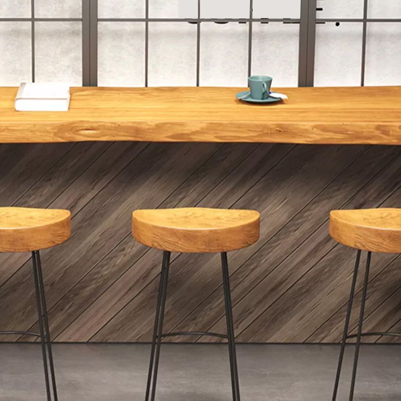 Industrial Solid Wood Natural Bistro Accent Dining Table Sled Bar Table Clearhalo 'Bar Furniture' 'Bar Tables' 'bar_tables' 'furn' 'furn_bar_tables' 'Furniture' 'Kitchen & Dining Furniture' 1200x1200_d436d59c-1df6-487c-ad16-f7113385d480