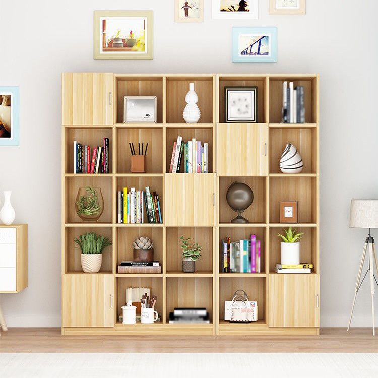 Closed Back Wood Bookshelf Scandinavian Style Bookcase for Home Office Clearhalo 'Bookcases' 'furn' 'furn_bookcases' 'Furniture' 'furniture_bookcases' 'kitchen' 'kitchen_bookcases' 'Living Room Furniture' 'Office Furniture' 1200x1200_d439ba85-2a90-42e6-a6e5-e90e09e59306