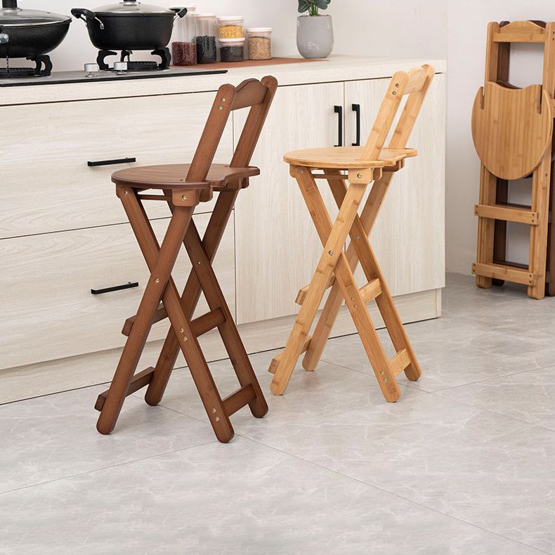Modern Design Low Back Round Bar Stools for Home Solid Wood Bar Stool with Wood Seat Clearhalo 'Bar Furniture' 'Bar Stools' 'bar_stools' 'furn' 'furn_bar_stools' 'Furniture' 'furniture_bar_stools' 'Kitchen & Dining Furniture' 1200x1200_d43a4b64-6f0e-4ac6-94fd-9728f7dd86cf