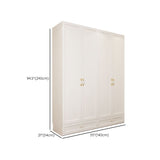 White Hinged Wardrobe Cabinet Engineered Wood Wardrobe Armoire
