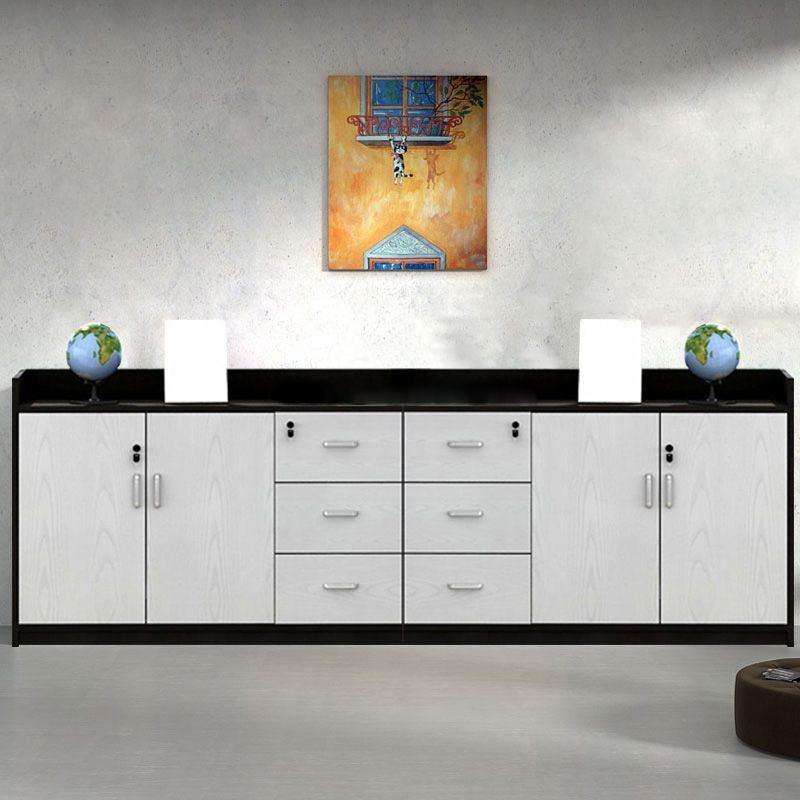 Moderni cassetti di bloccaggio in legno e archiviazione laterale di archiviazione