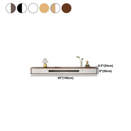 Console multimediale di finitura opaca con cassetti stand televisivi scandinavi, legno di gomma