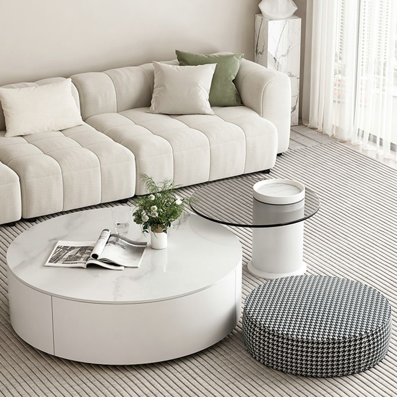 Slate Top Coffee Table Set Frame Cocktail Table with 2 Storage Drawers Clearhalo 'Coffee & Accent Tables' 'Coffee Tables' 'coffee_tables' 'furn' 'furn_coffee_tables' 'Furniture' 'Living Room Furniture' 1200x1200_d43db155-13b5-4376-8948-44eece862c89