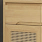 Cabinet d'accent contemporain avec tiroirs et portes en bois massif