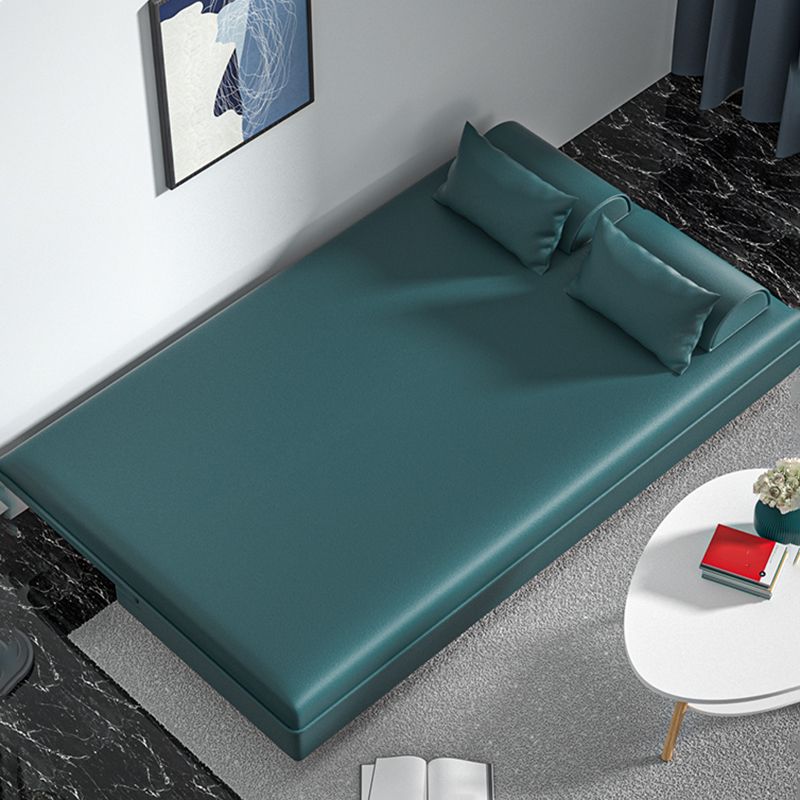 Modern Cotton-Blend/Faux Leather Convertible Sofa 33"H Armless Sofa for Living Room Clearhalo 'furn' 'furn_sofas' 'Furniture' 'furniture_sofas' 'Living Room Furniture' 'Sofa' 'sofas' 1200x1200_d43f4416-e84f-40ff-af41-6002db9bf797