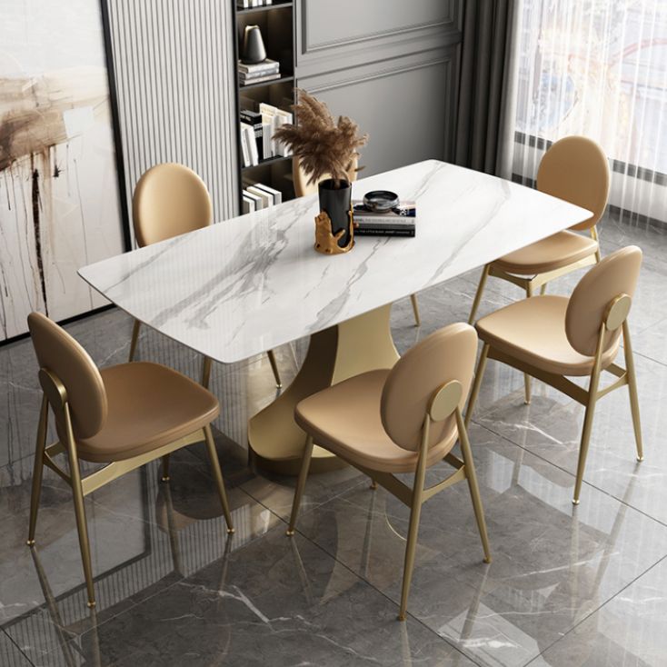 Minimalist Style Table Set with Rectangle Shape Table and Upholstered Chairs Clearhalo 'Dining Room Sets' 'Dining Tables & Seating' 'dining_room_set' 'furn' 'furn_dining_room_set' 'Furniture' 'furniture_dining_room_set' 'Kitchen & Dining Furniture' 'kitchen&dining_furn' 'kitchen' 1200x1200_d43f7862-df72-4d3d-ad3d-bf192e30a6fc