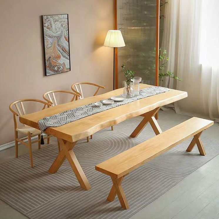 Modern 1/4/5 Pieces Dining Set Rectangle Pine Wood Dining Table for Dining Room Kitchen Clearhalo 'Dining Room Sets' 'Dining Tables & Seating' 'dining_room_set' 'furn' 'furn_dining_room_set' 'Furniture' 'Kitchen & Dining Furniture' 1200x1200_d43f9df5-660e-489f-b96d-427c7de9ee99