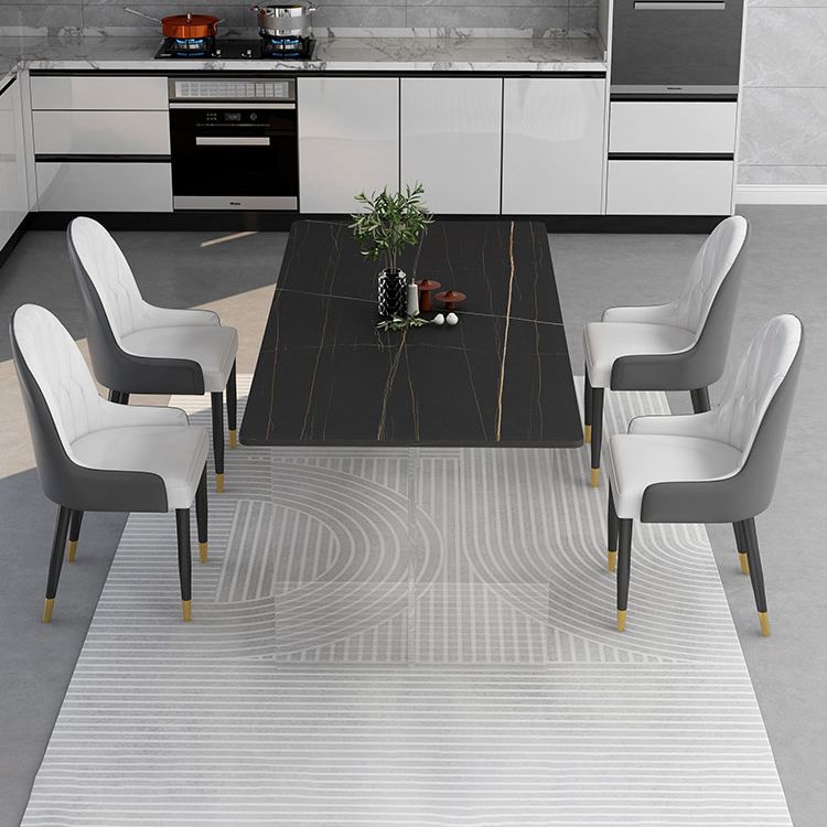 Modern 1/4/5 Pieces Dining Set with Sintered Stone Table and Leather Chairs Dinette Set Clearhalo 'Dining Room Sets' 'Dining Tables & Seating' 'dining_room_set' 'furn' 'furn_dining_room_set' 'Furniture' 'furniture_dining_room_set' 'Kitchen & Dining Furniture' 'kitchen&dining_furn' 'kitchen' 1200x1200_d440314a-abe7-43e0-8903-8d37fdb528dc