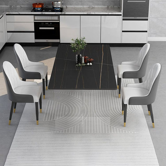 Modern 1/4/5 Pieces Dining Set with Sintered Stone Table and Leather Chairs Dinette Set Clearhalo 'Dining Room Sets' 'Dining Tables & Seating' 'dining_room_set' 'furn' 'furn_dining_room_set' 'Furniture' 'furniture_dining_room_set' 'Kitchen & Dining Furniture' 'kitchen&dining_furn' 'kitchen' 1200x1200_d440314a-abe7-43e0-8903-8d37fdb528dc