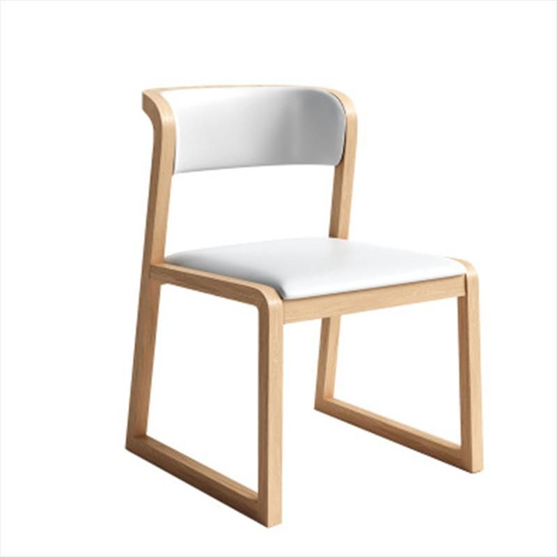 Modern Style Faux Leather Chair Open Back Side Chairs with Wood Legs for Kitchen