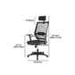 Contemporary Breathable AirGrid Office Chair Microfiber Black High Back Chair